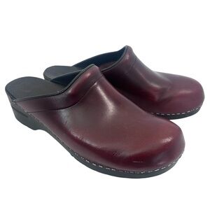 Dansko Women's Sonja Clog Oxblood Burgundy Leather Mule Size 42 11-11.5
